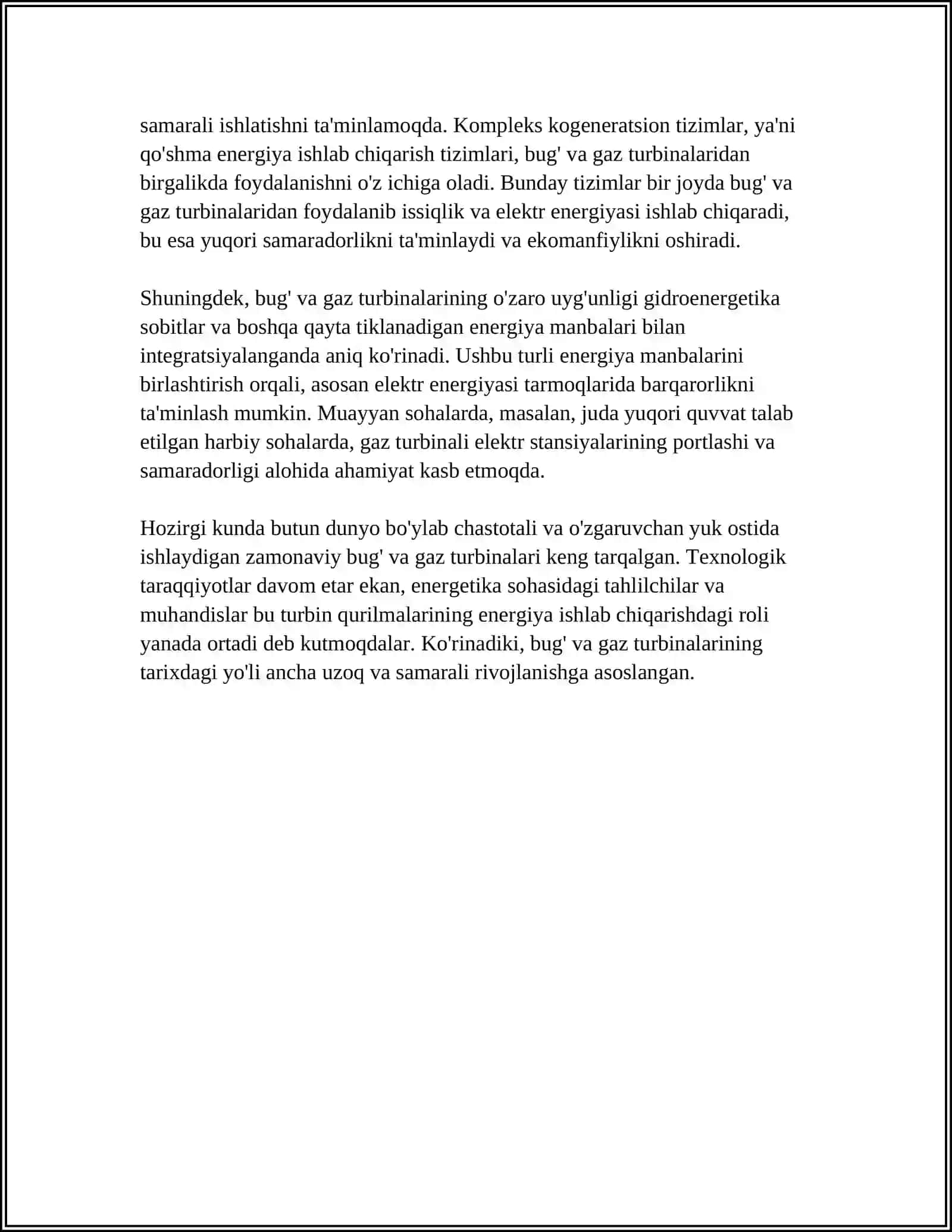 BUĜ VA GAZ TURBINA QURILMALARI. GIYOTERMAL ENERGIYA MANBALARI 4