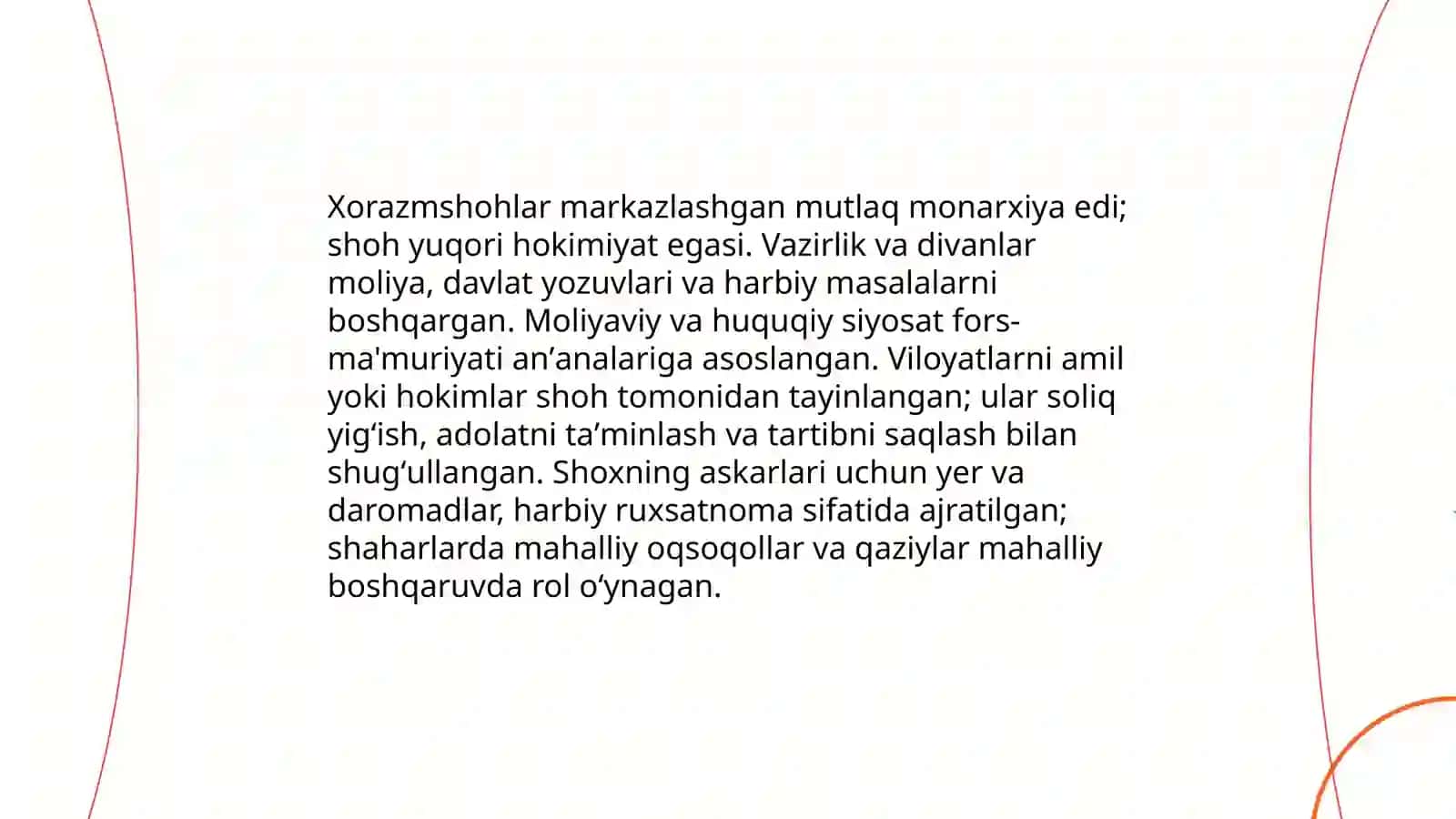 Rivojlangan o'rta asrlar davlatlari taraqqiyoti va tanazuli sabablari temuriylar va xorazmshoxlar 4