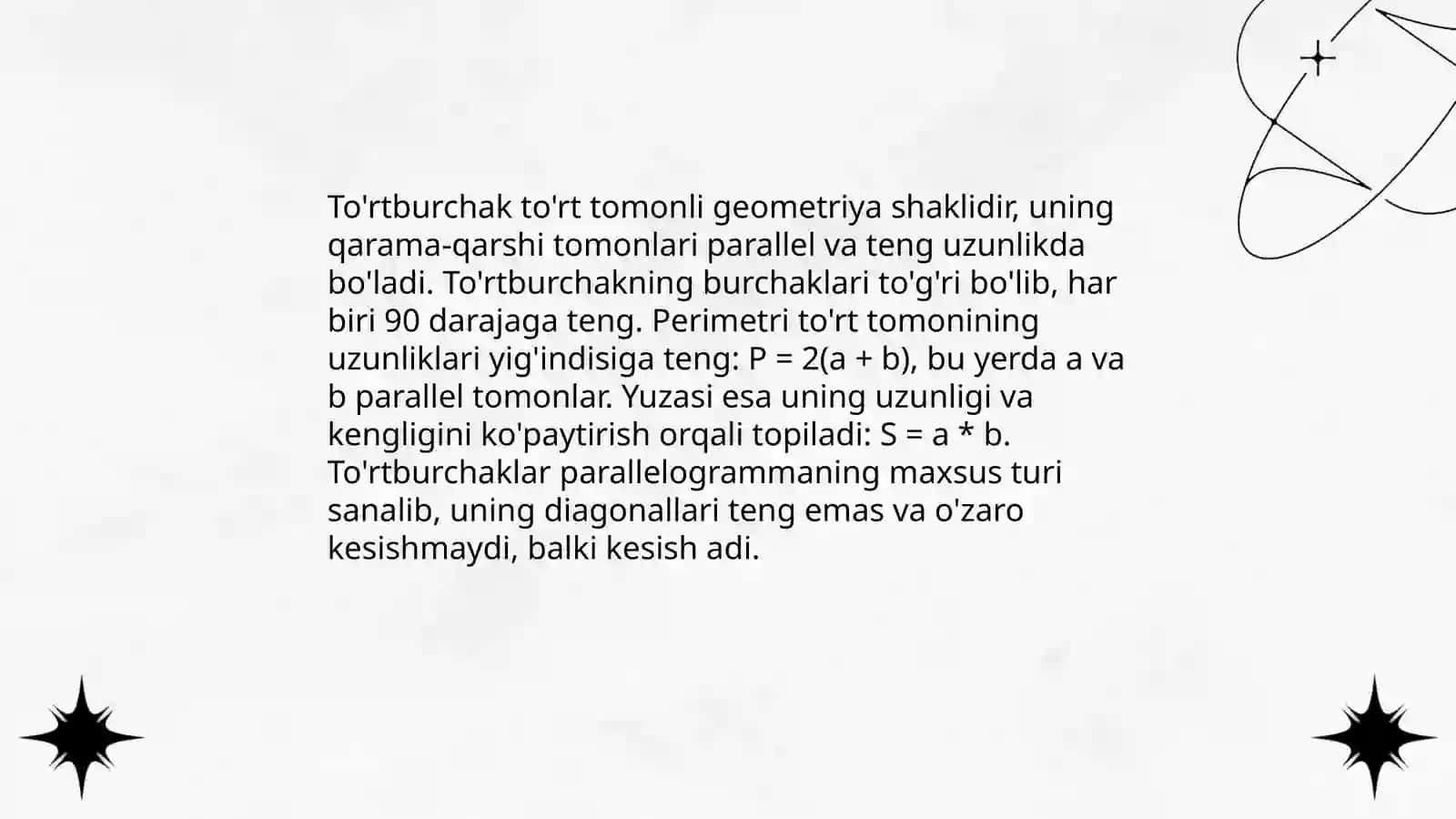 To'rtburchaklar geometriyada 4
