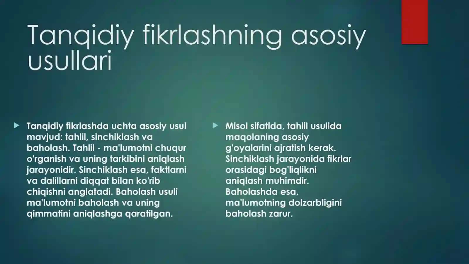 Soft skills-tanqidiy fikrlash, Ijodiy fikrlash 4