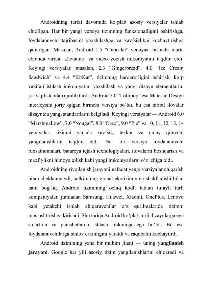Android Mobil Operatsion Tizimlarni Qurilish Tamoyillari va Ahmiyat 4