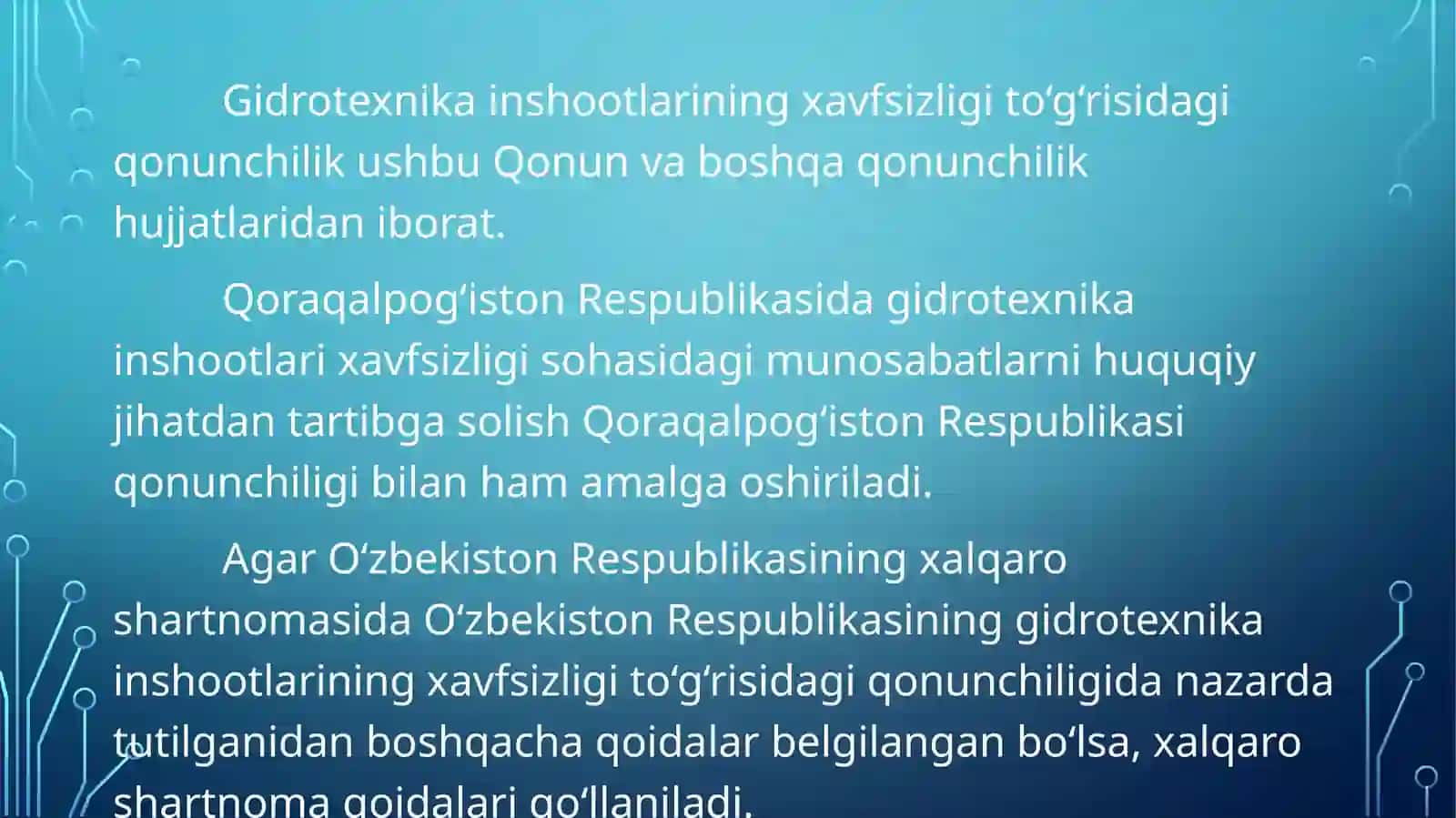 Gidrotexnik inshootlarining xavfsizligi to’g’risidagi qonun 4