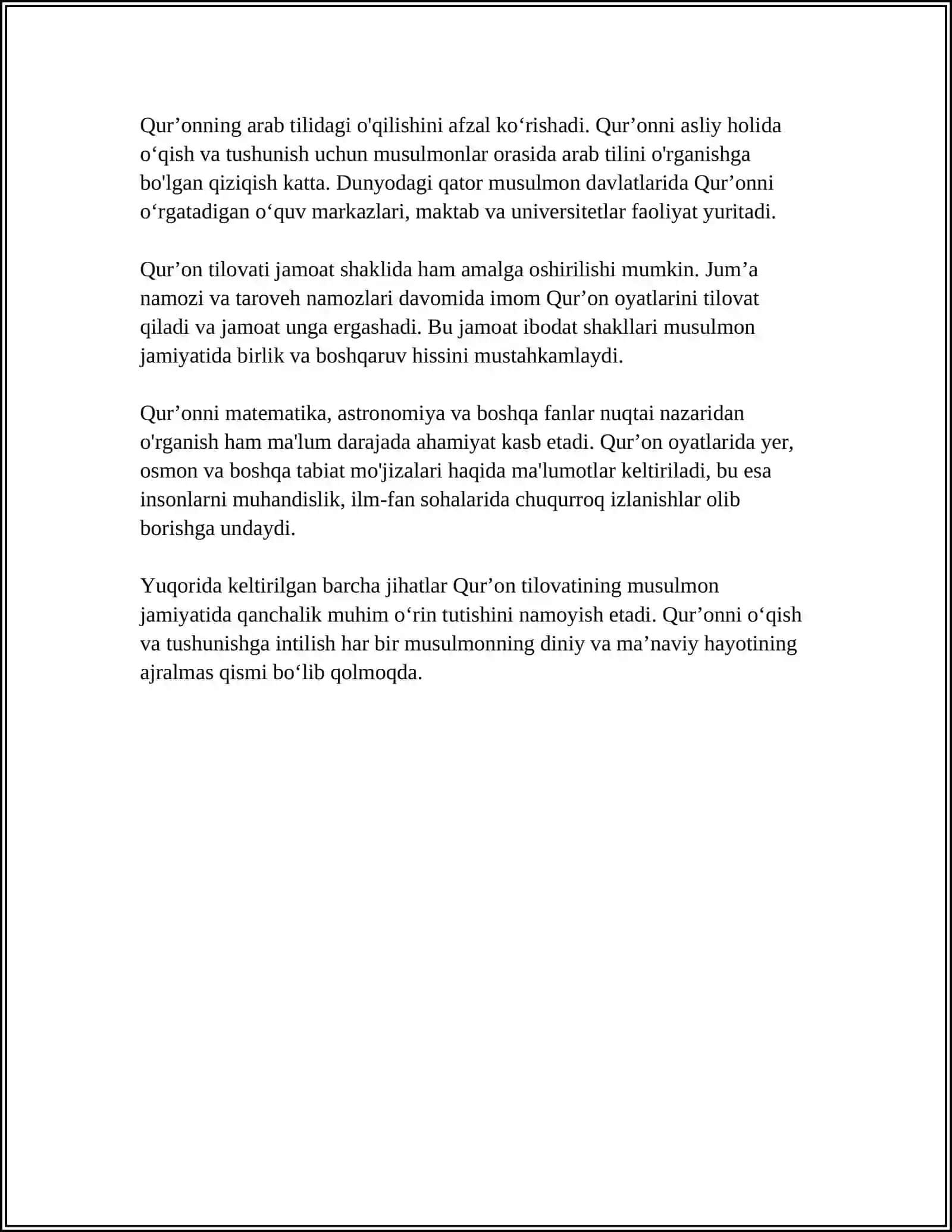 QUR’ON VA HADIS – ISLOM DININING MANBALARI 4