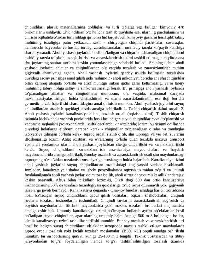 Tuproq gigiyenasi. Aholi yashash joylarini tozalashning umumiy asoslari 4