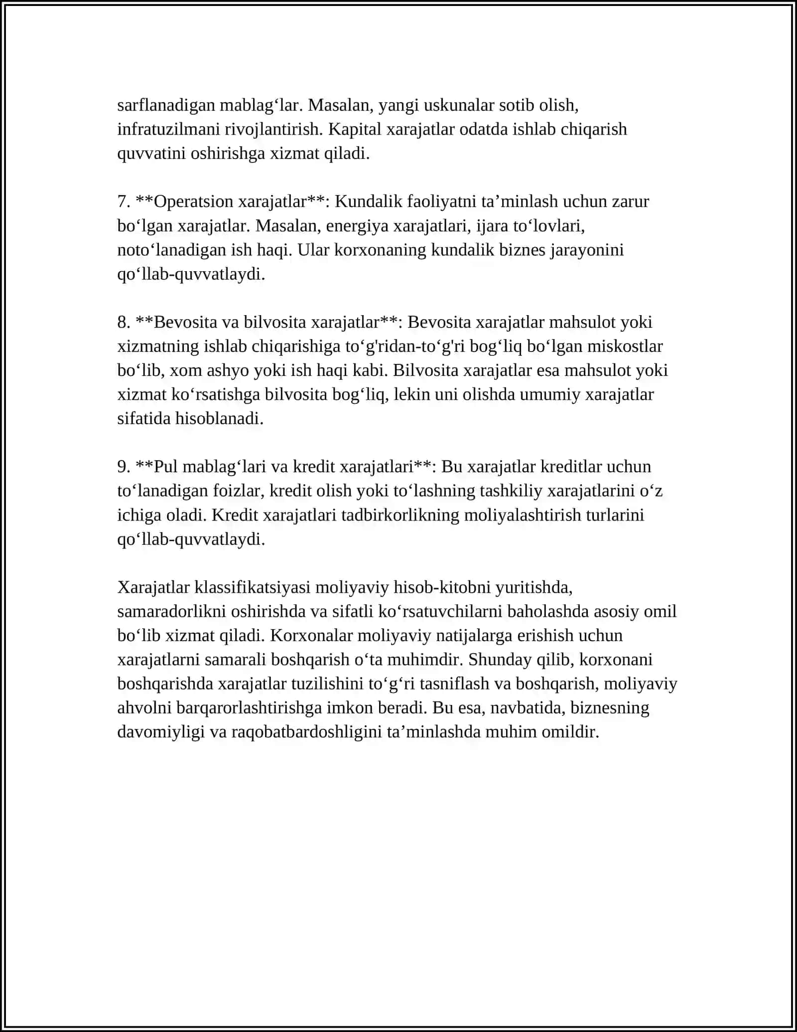 IQTISODIYOT XARAJATLAR, DAROMADLAR VA FOYDA 4