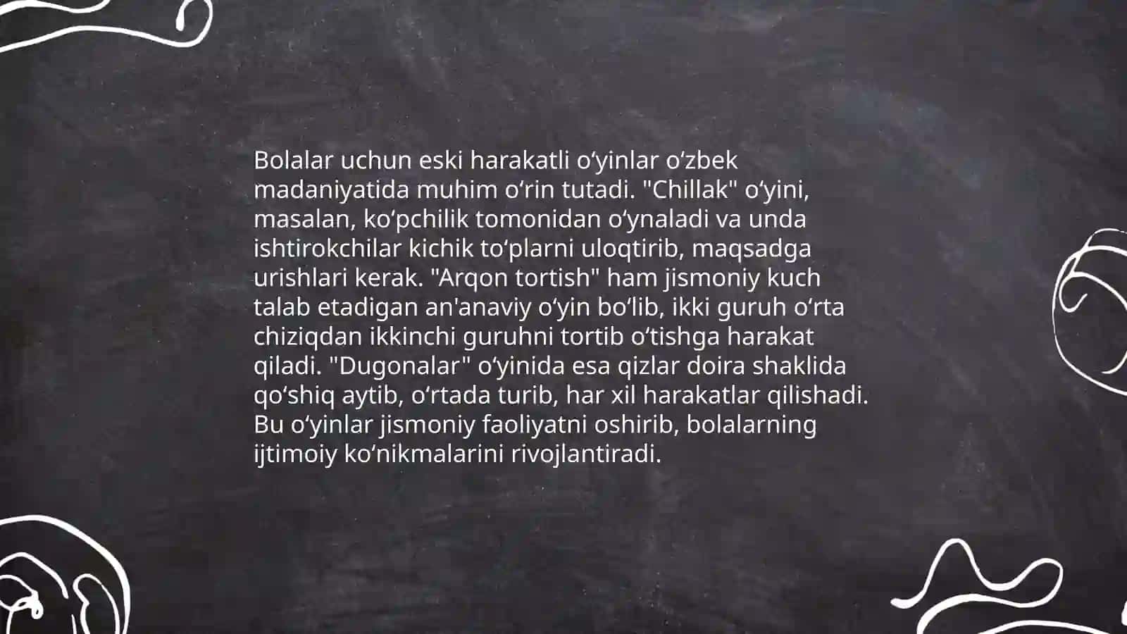 Darsdan tashqari òynaladigan harakatli òyinlarni òtqazish 4