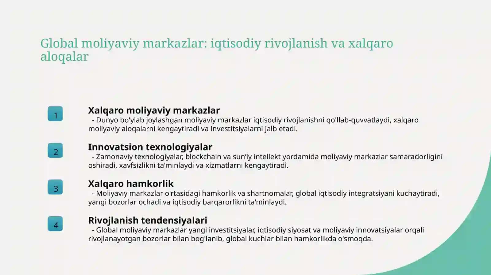 Jahon moliyaviy bozorlari va markazlari 4