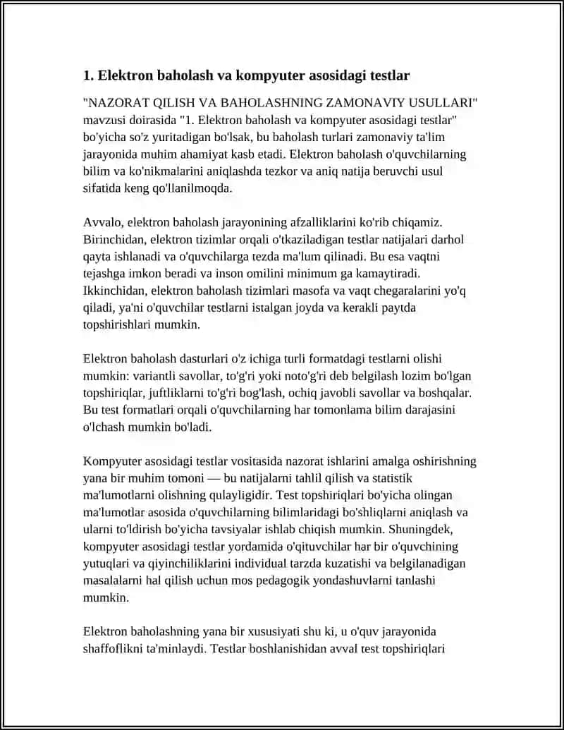 NAZORAT QILISH VA BAHOLASHNING ZAMONAVIY USULLARI 4