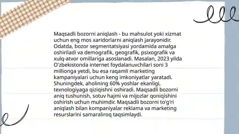 Tashqi bozorda faoliyat sohasini yo'lga qo'yish 4