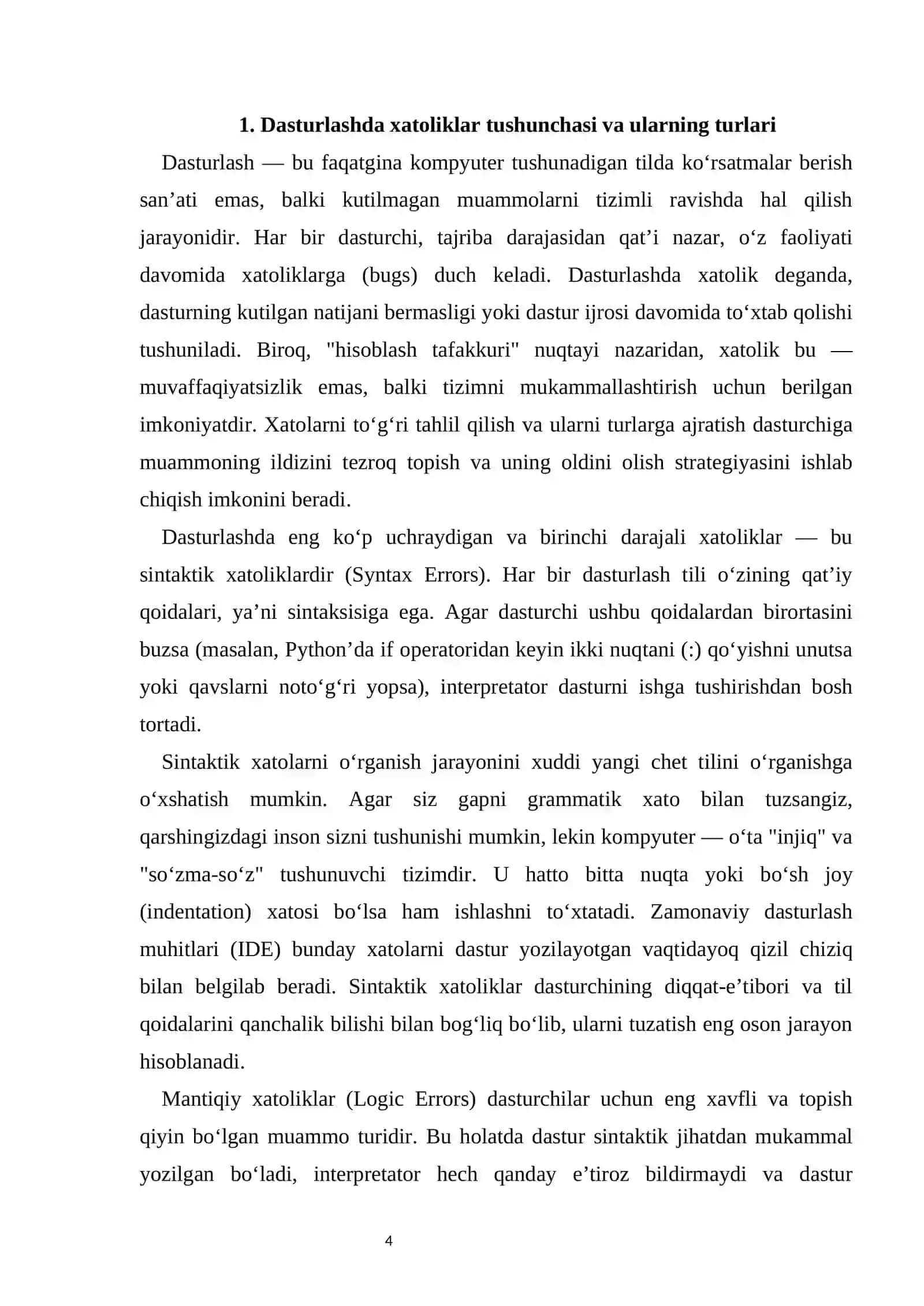 Istisnolarni qayta ishlash:Xatolarni oldini olish try -exceptdan foydalanish 4