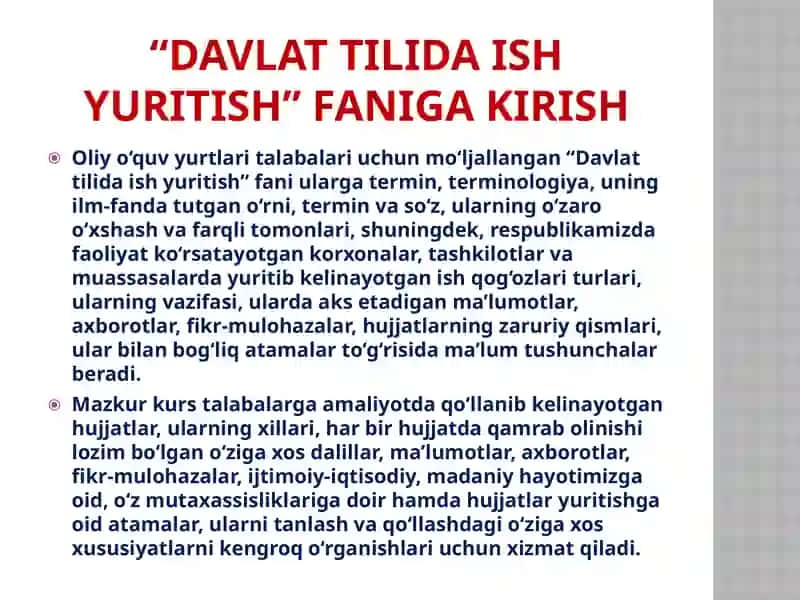 O'ZBEKISTONDA HUJJATCHILIK TARIXI 4
