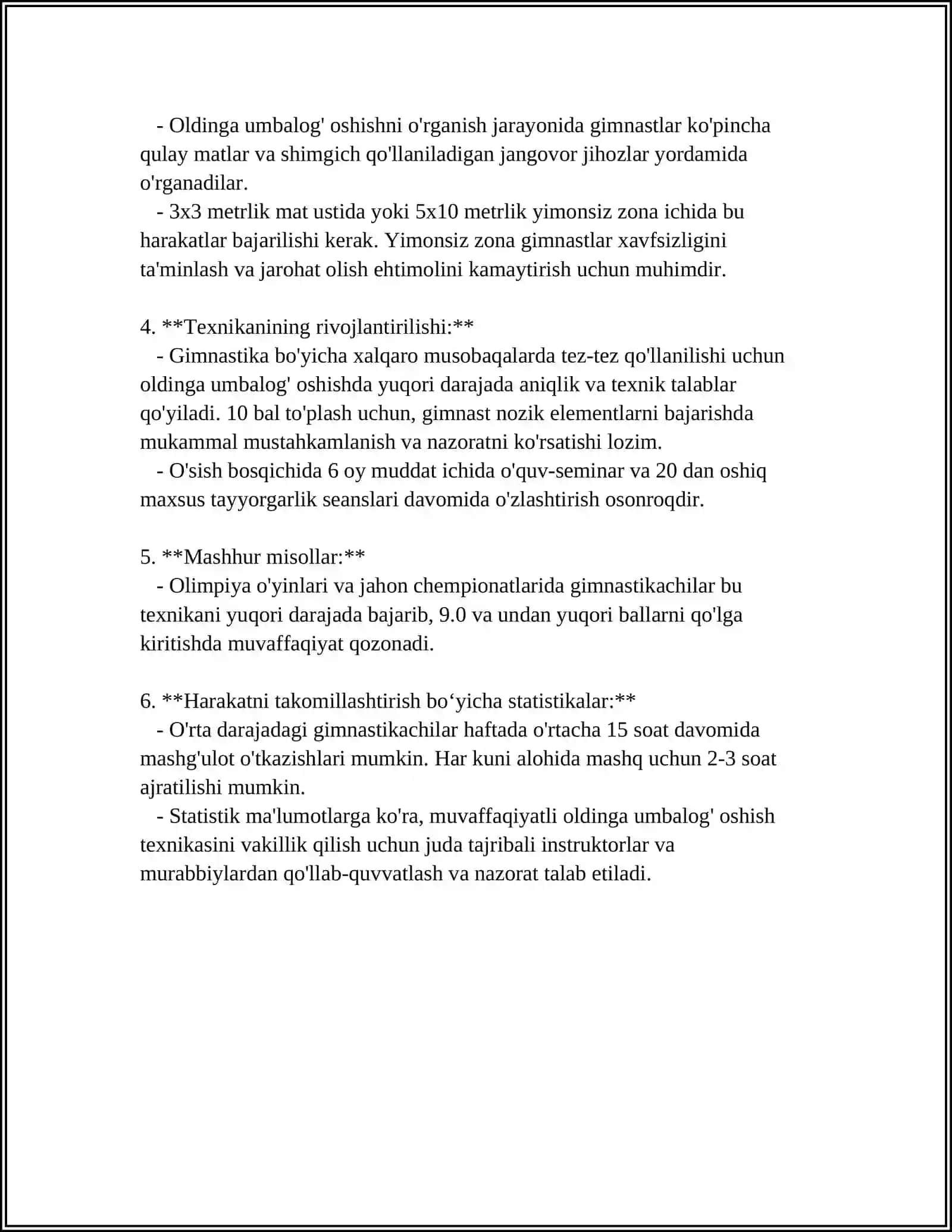 GIMNASTIKA. AKROBATIK MASHQLAR. OLDINGA, ORQAGA UMBALOG OSHISH 4