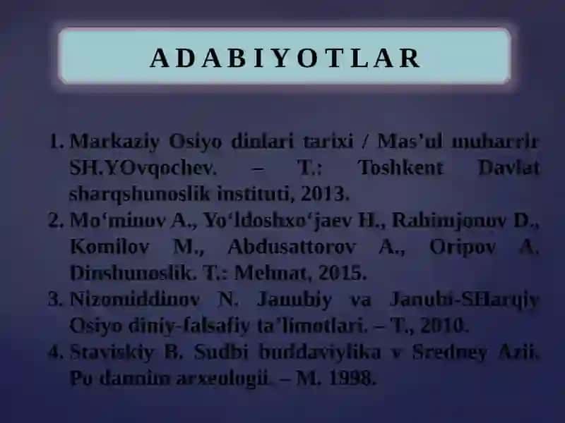 BUDDAVIYLIK VA XRISTIAN DINI TARIXI VA FALSAFASI 4