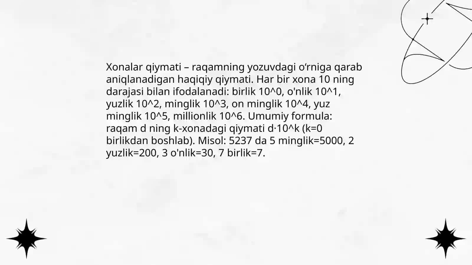 Ko'p xonali sonlar ustida ishlash va ular ustida arifmetik amallar bajarishni o'rganish 4