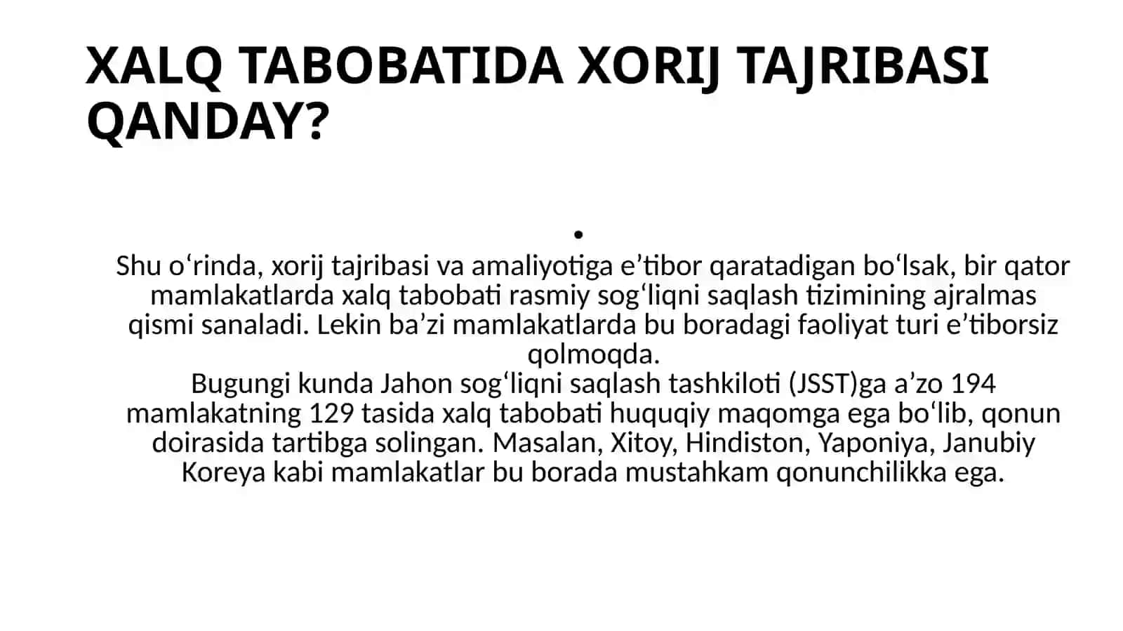 Xalq tabobatining zamonaviy tibbiyot tizimida tutgan maqomi, uyg‘unligi va ziddiyatlari 4