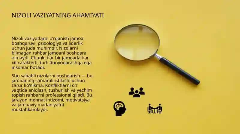 Nizoli vaziyatni boshqarish  taqdimot 4