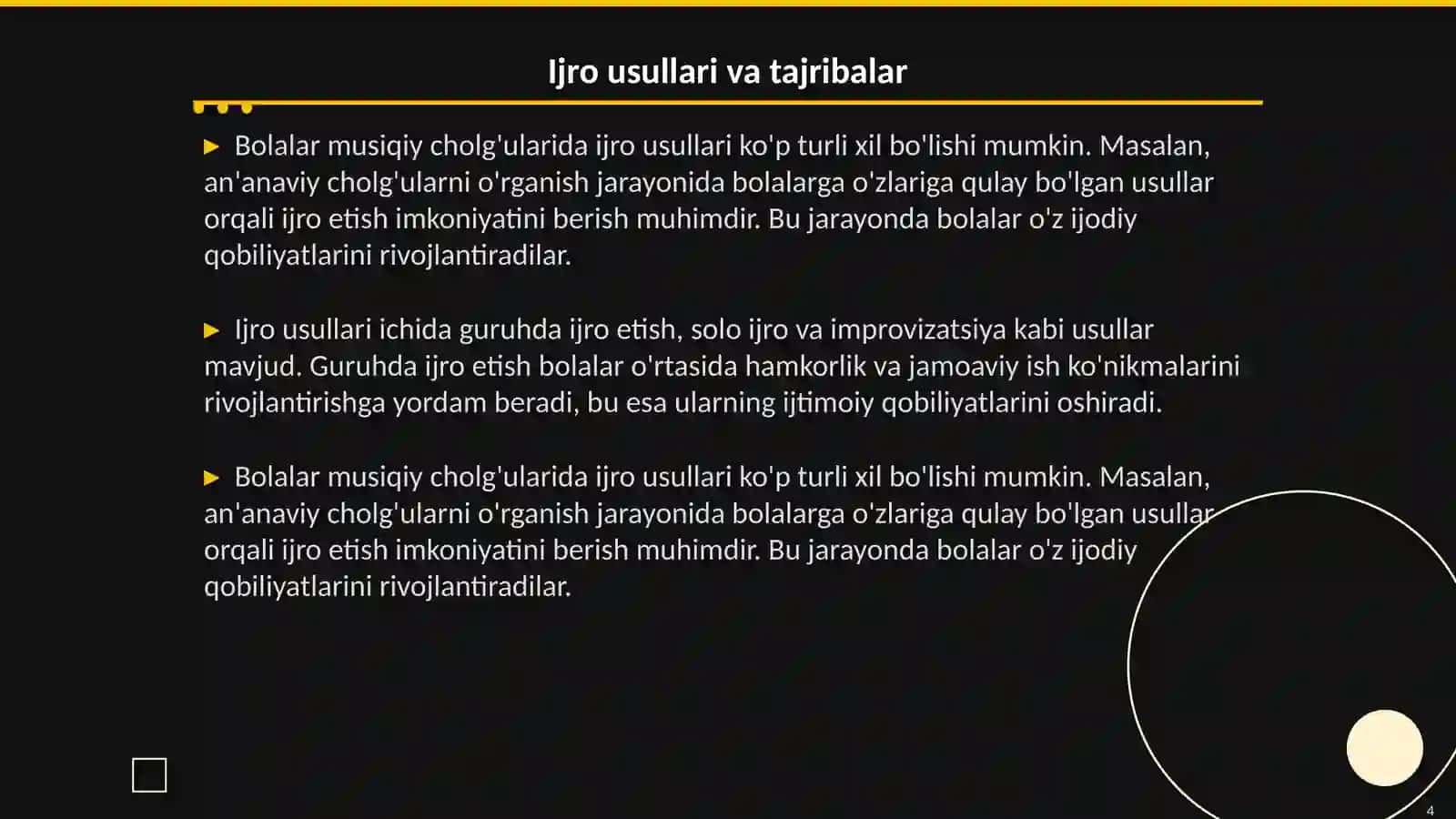 Bolalar musiqiy cholgʻularida ijroga oʼrgatish 4
