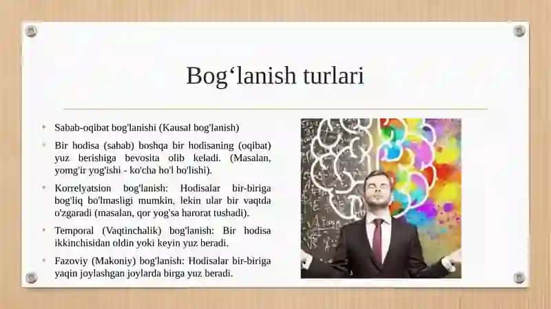 Hodisalar o‘rtasidagi bog‘lanishlar turlari va shakllari 4
