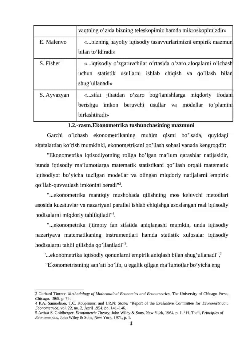 EKONOMETRIK MODELLASHTIRISH ASOSLARI 4