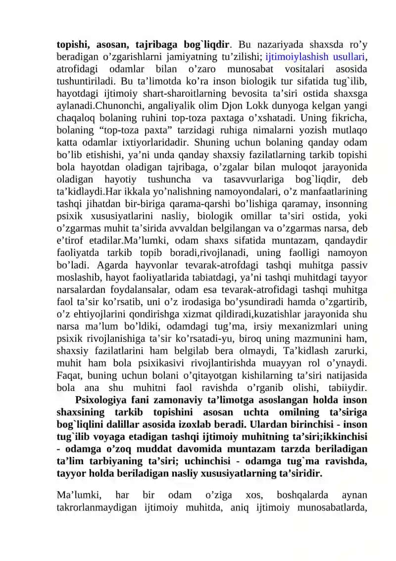 Yosh davrlari psixologiyasining rivojlanish bosqichlari 4