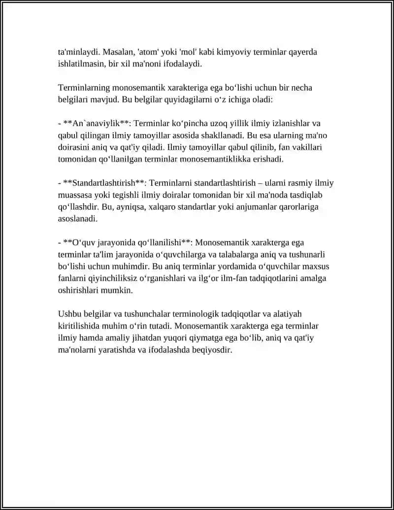 TerminlARNING MONOSEMANTIK HARAKTERI 4