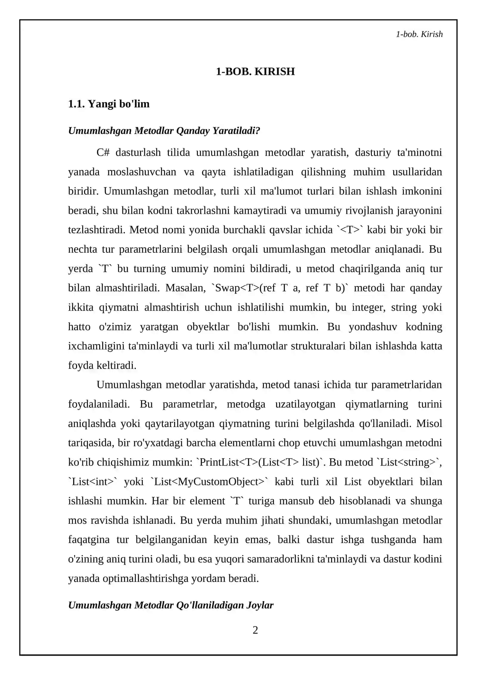 C# dasturlash tilida umumlashgan metodlar yaratish 4