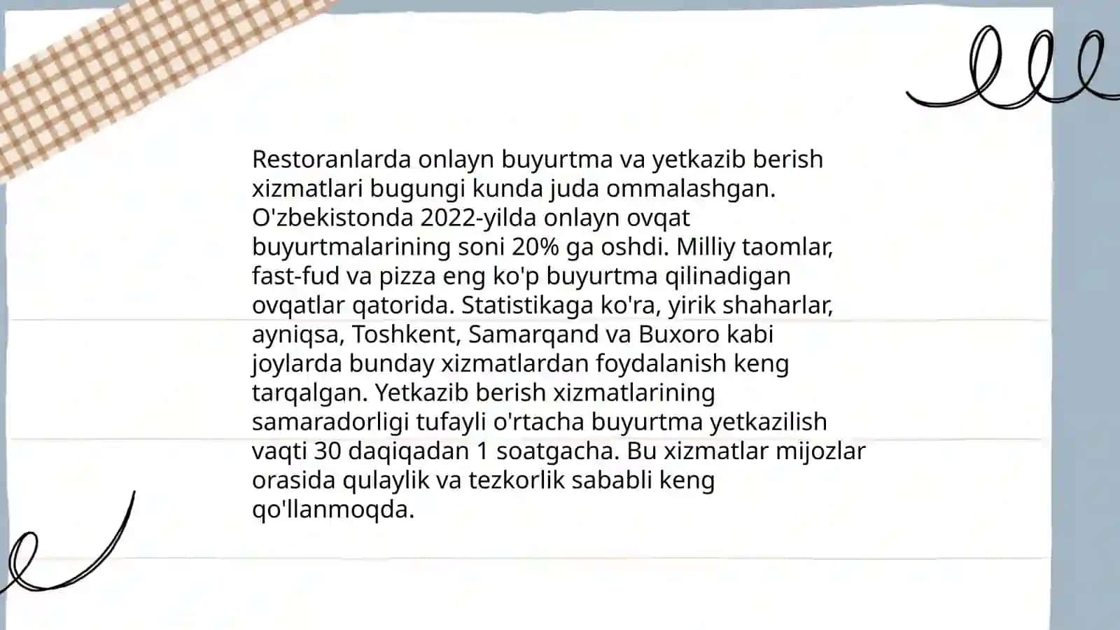 Restoran xizmatlarini tashkil qilish va isteʼmol qilishda innovatsiyalar 4