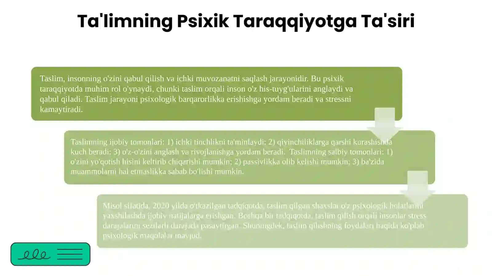 Psixik Taraqqiyotning Asosiy Bosqichlari 4