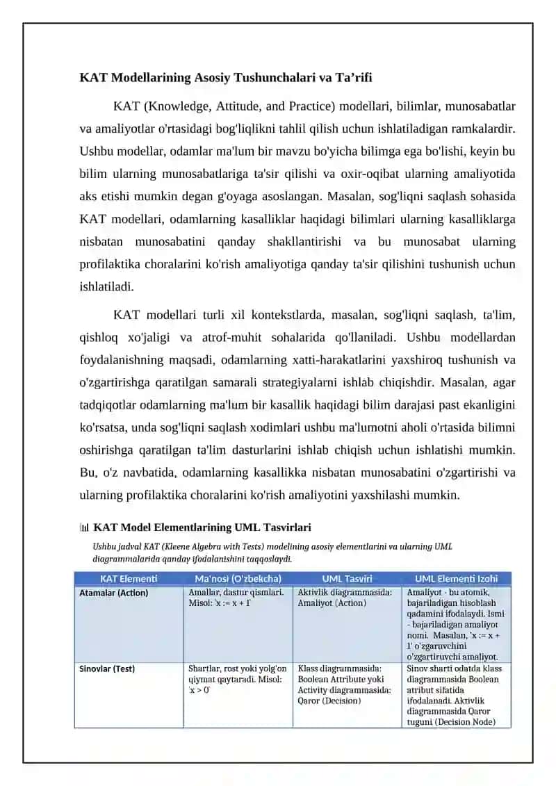 KAT modellarini UML diagrammasi yordamida tasvirlash 4