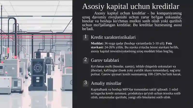 Yuridik shaxslarga ajratiladigan kredit turlari va shakllari haqida 10 betlik taqdimot 4