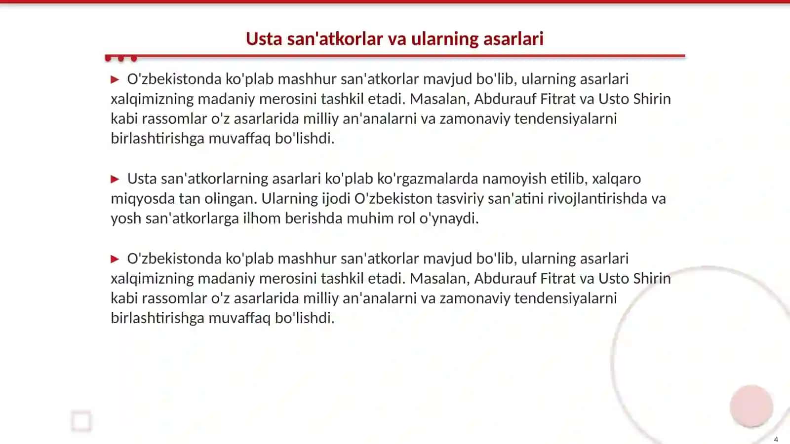 O'zbekistonda tasviriy sanat tarifi va rivojlanishi 4