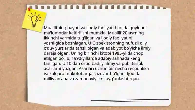"Dunyoning ishlari" asari tahlili 4