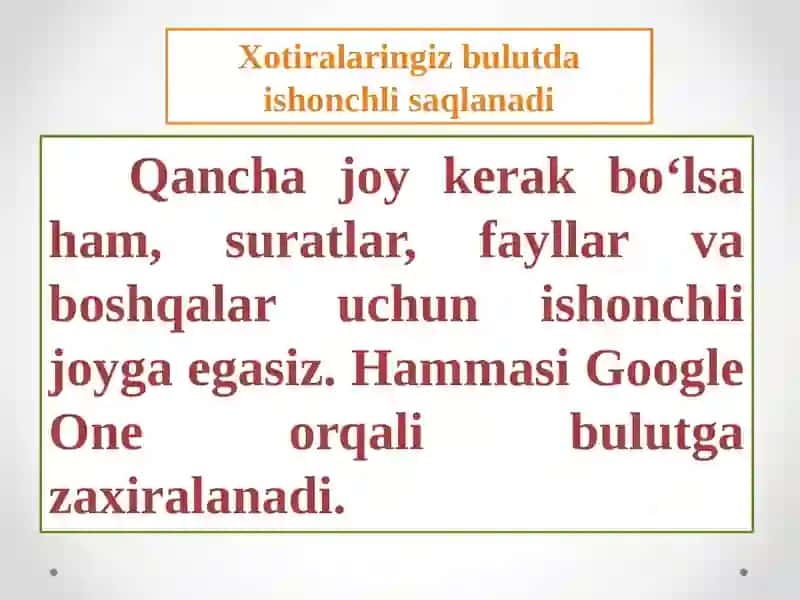 GoogleOne vauning imkoniyatlari 4