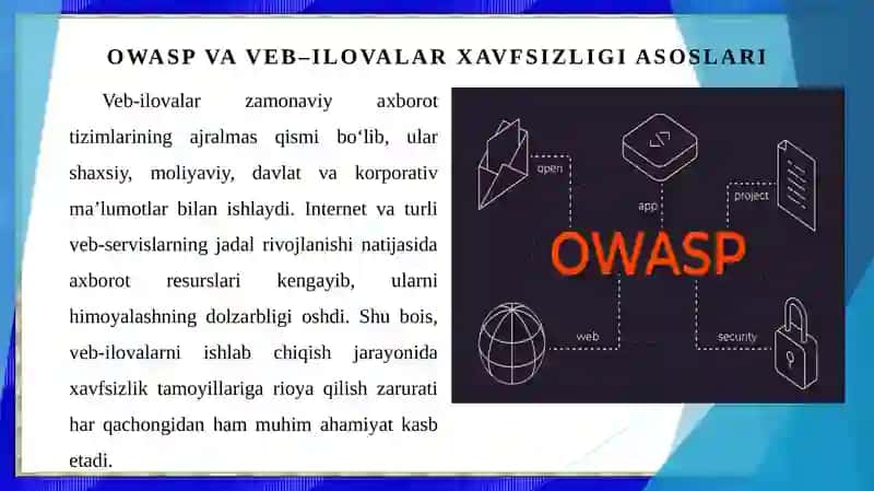 OWASP Top-10 asosida veb–ilovalardagi asosiy zaifliklar tahlili 4