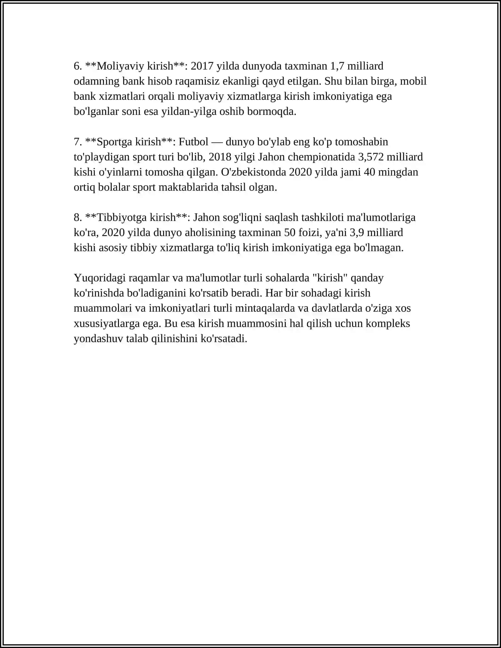 O'ZBEKISTON RESPUBLIKASI PRIZIDENTINING 2023-YIL 6-OKTABRDAGI "O'ZBEKISTON - 2030" STRATEGIYASI TO'G'RISIDA"GI PF -158-SON FARMONI 4