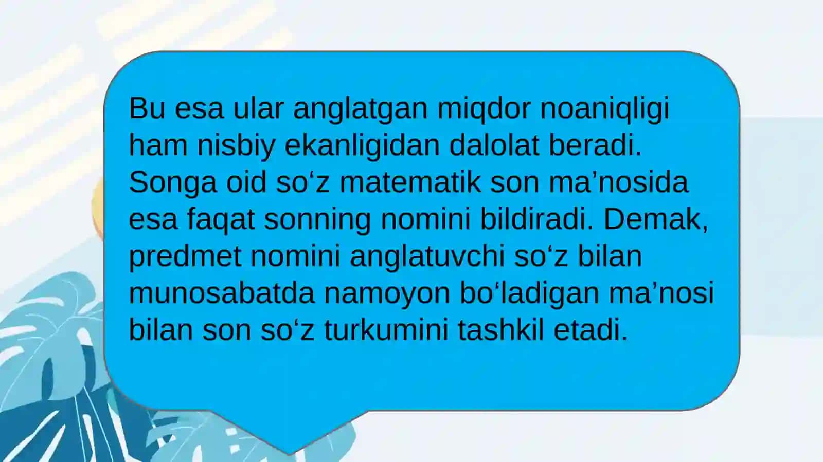 Son, uning grammatik xususiyatlari va tasniflovchi kategoriyalari 4