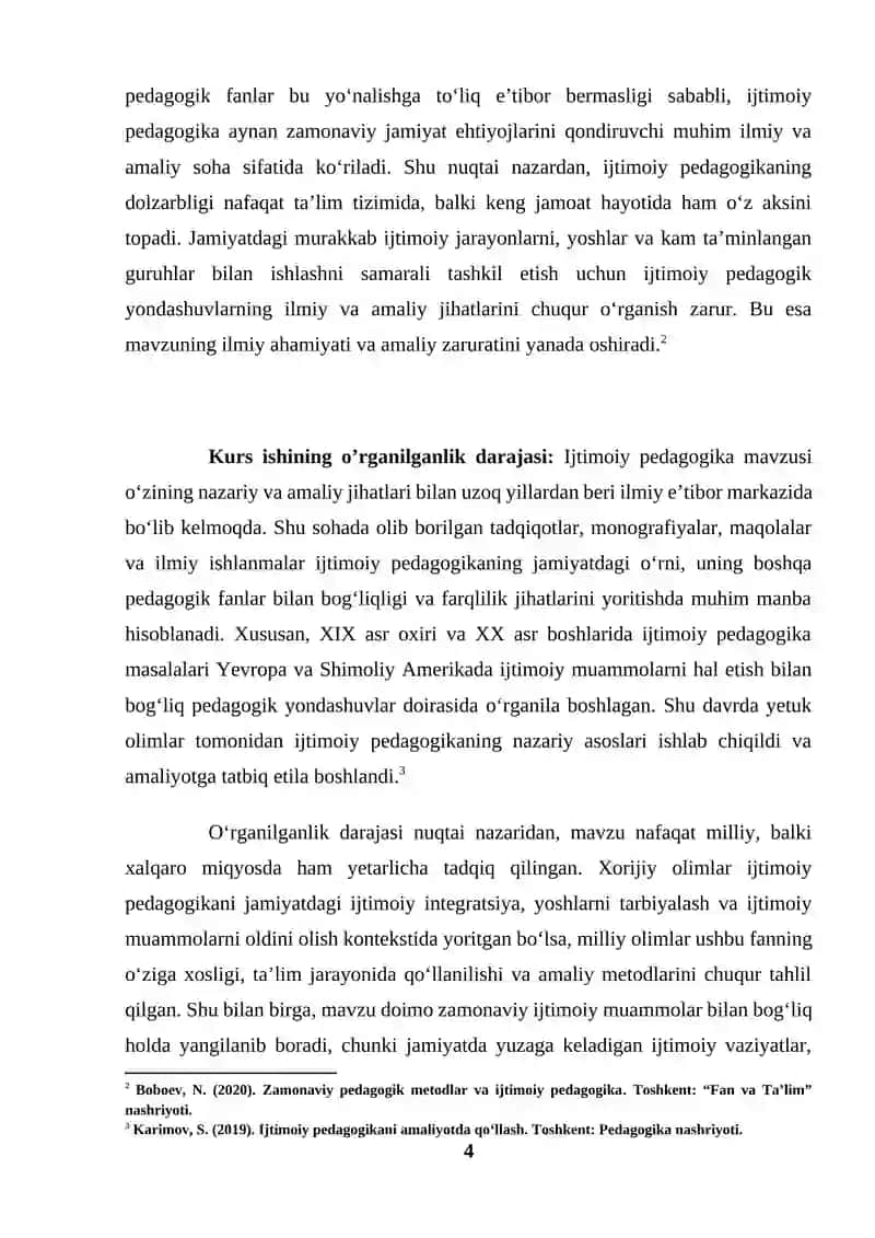Ijtimoiy pedagogikaning boshqa pedagogik fanlardan farqi (KURS ISHI) 4