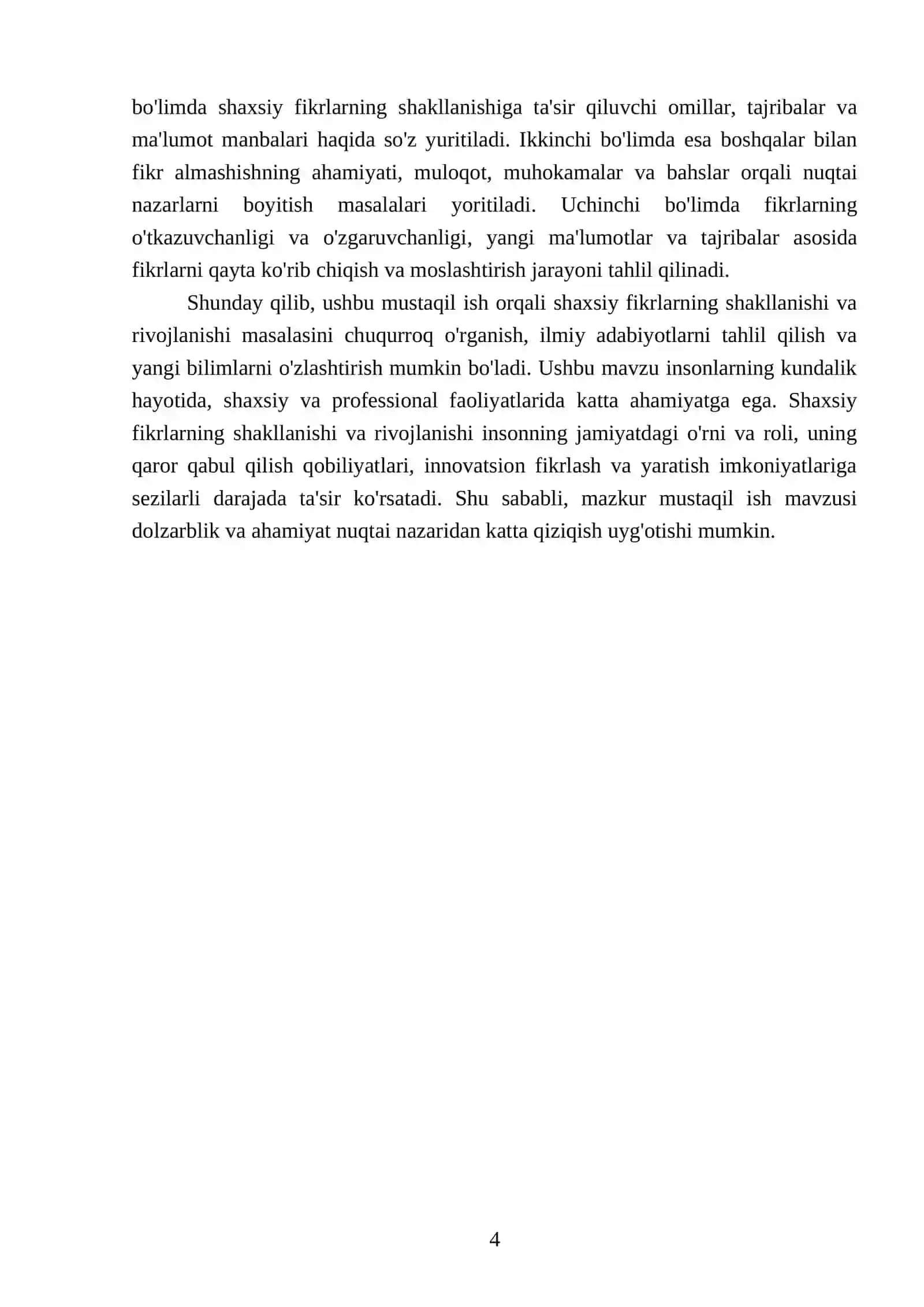 OʻKTAMOV JAYXUNBEKNING INGLIZ TILI FANIDAN TAYYORLAGAN MUSTAQIL ISHI 4