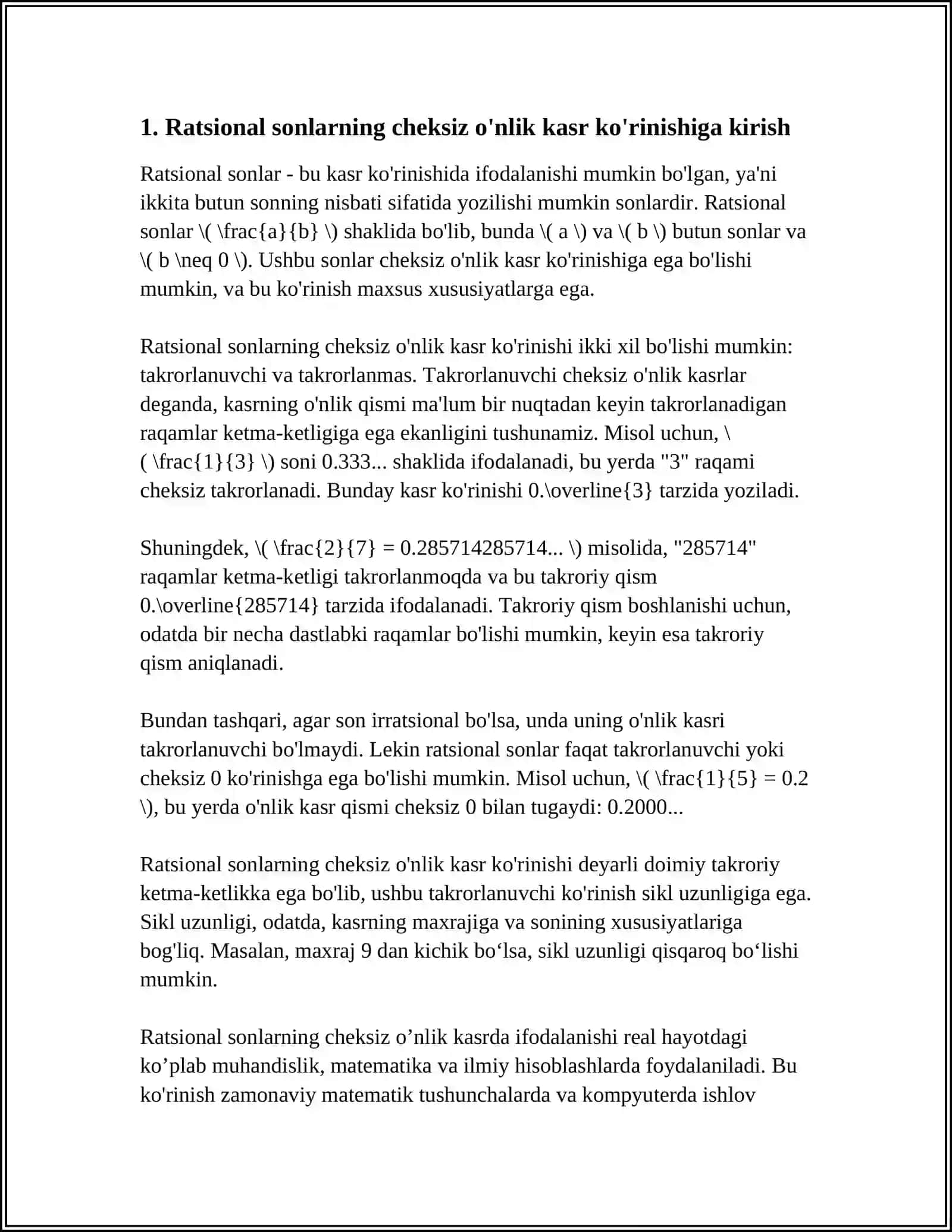 Ratsional Sonlar 4