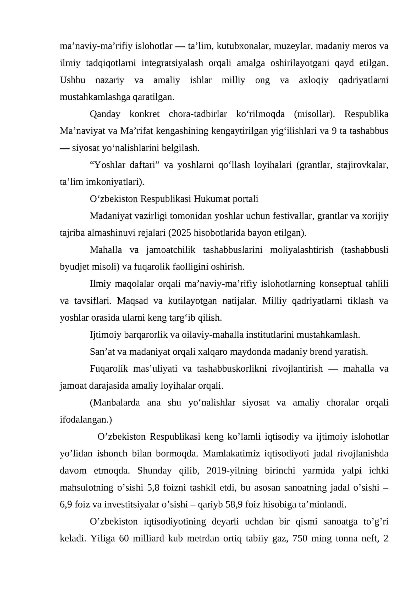 Yangi O'zbekistonda amalga oshirilayotgan ma'naviy o'zgarishlar 4