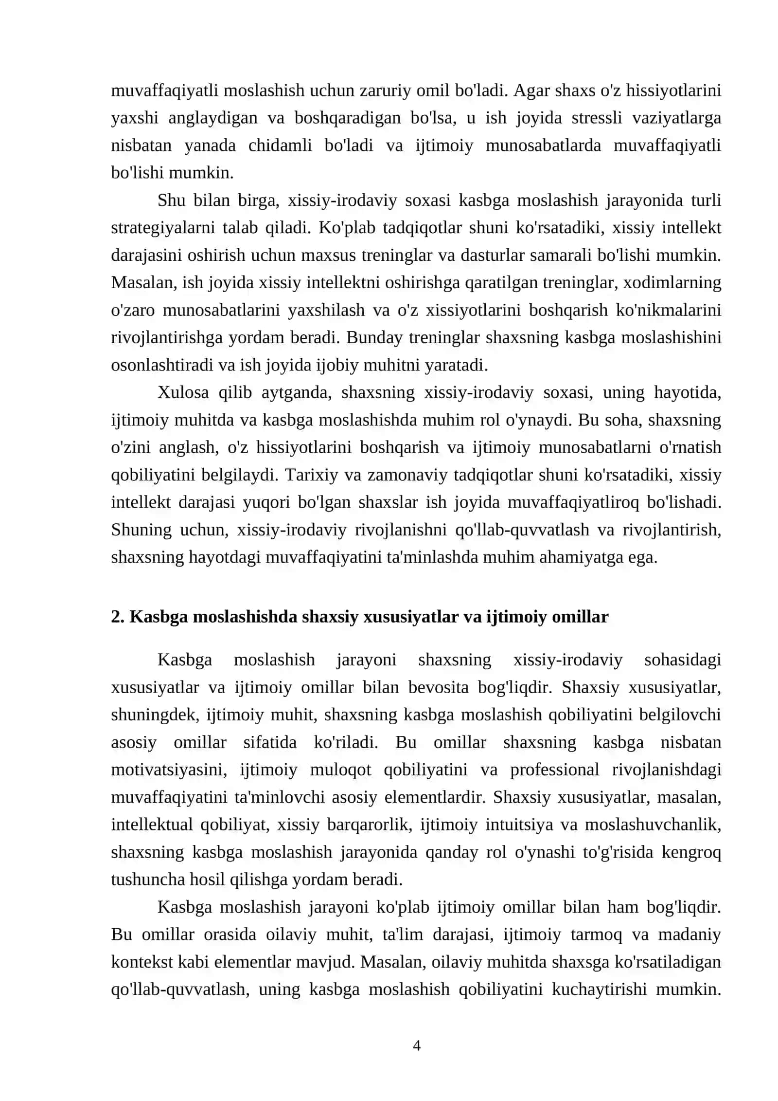 Shaxsning xissiy-irodaviy soxasi va kasbga moslashish 4