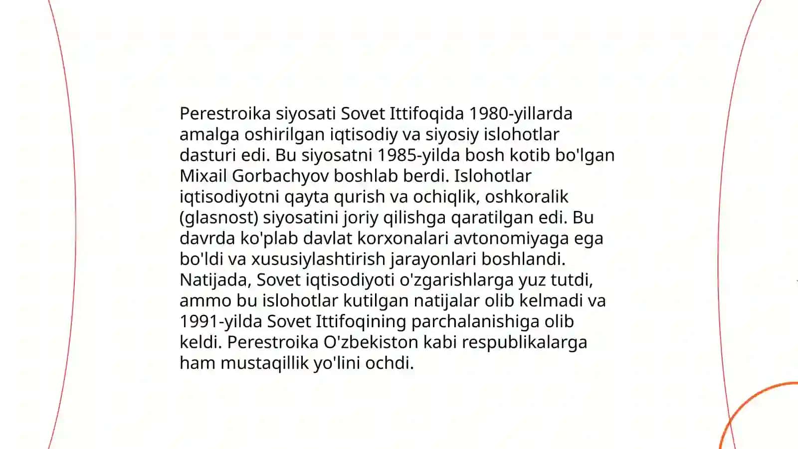 Sovet Ittifoqida islohotlar va inqirozi.Imperiyaning tugatilishi 4