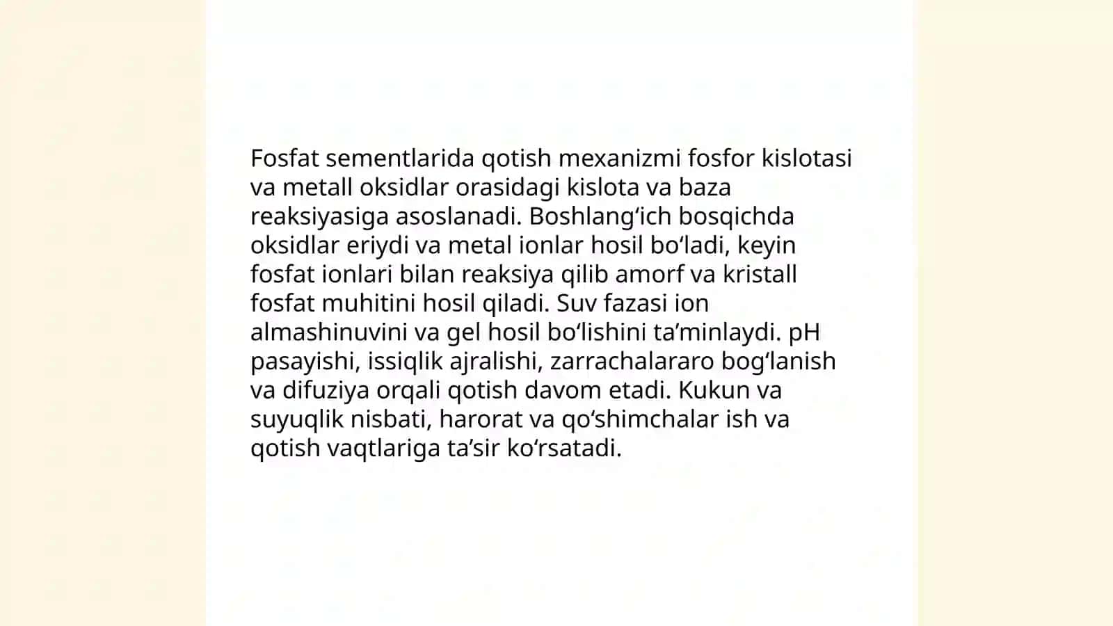 Fosfat asosli sementlar plomba ashyolari 4
