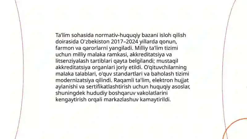 Ta'lim islohotlarining tarixiy rivoji va bosqichlari 4