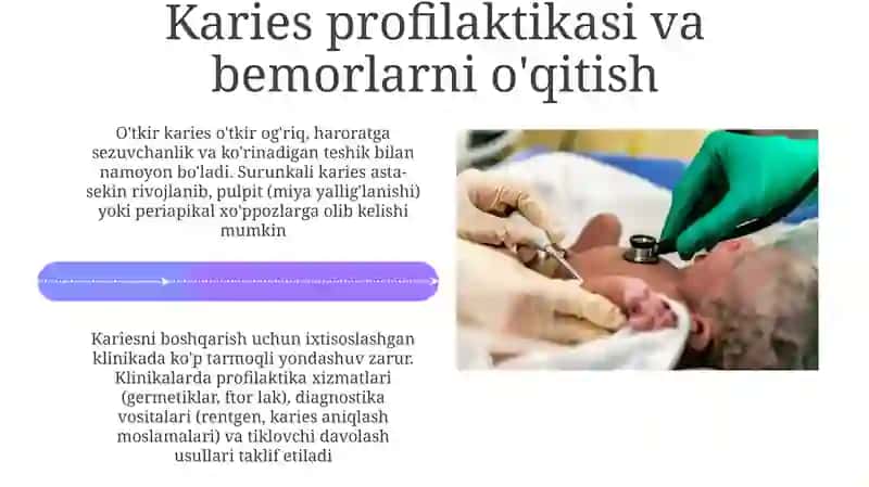 Oʼtkir va surunkali yuza karies klinikasi 4