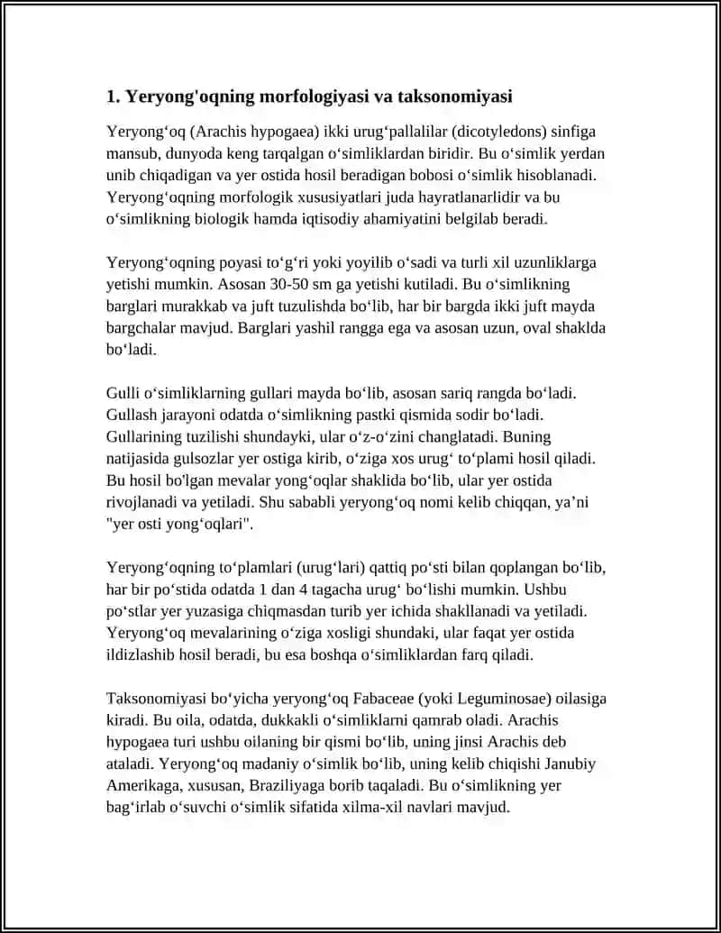 Yeryong'oq Biologiyasi va Yetishtirish Texnologiyasi 4