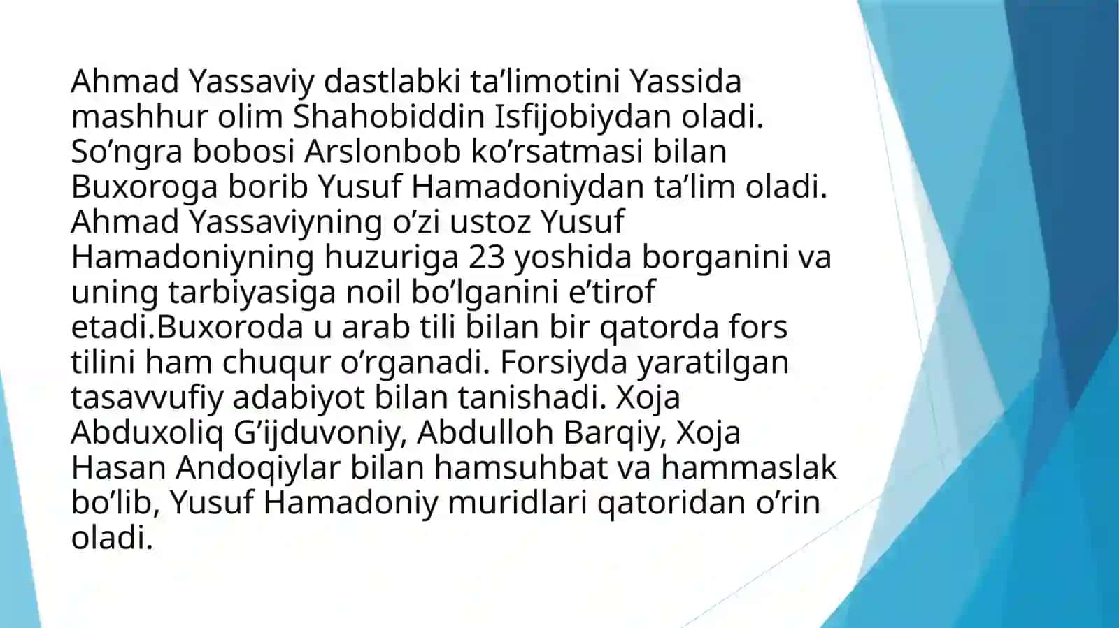 Xoja Ahmad Yassaviy hikmatchilik asoschisi 4