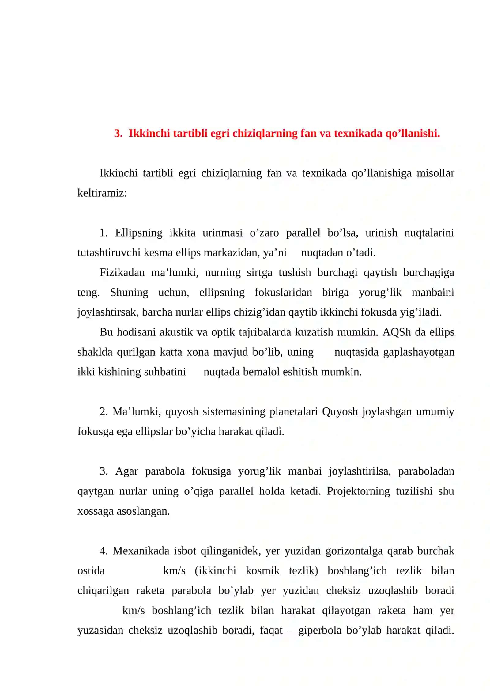 Ikkinchi tartibli egri chiziqlarni proyektiv xususiyatlarga asoslanib chizish 4