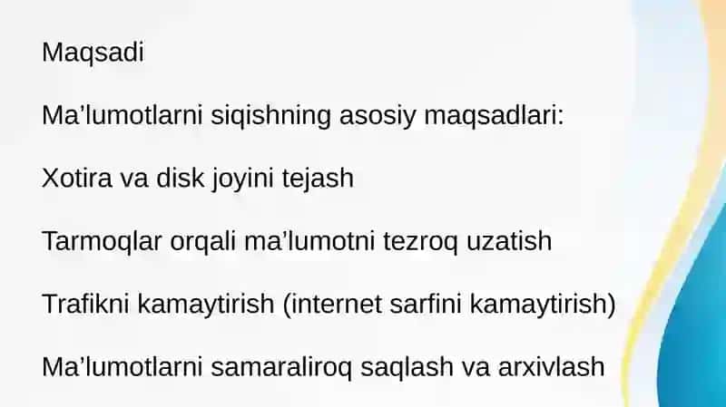 Tarmoqda malumotlarni siqish va uzatish protokollari 4