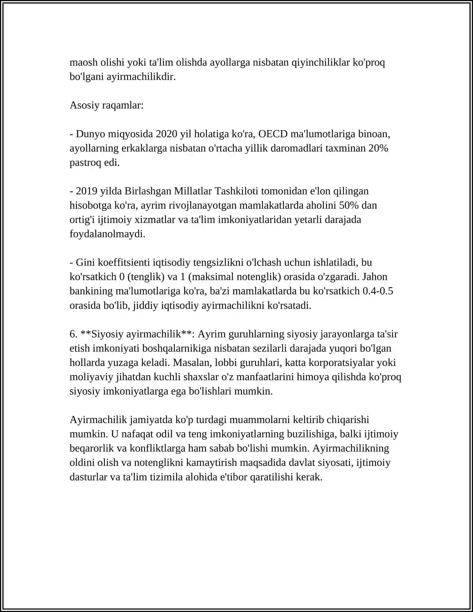 AYIRMANING TA'RIFI UNING MAVJUDLIGI VA YAGONALIGI 4